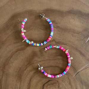 Multi colored beaded earrings